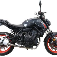 Pot echappement compatible avec Yamaha Mt-07 2021-2024, Albus Evo4, Homologué et légal, système d'échappement complet avec catalyseur et db killer amovible 