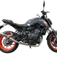 Pot echappement compatible avec Yamaha Mt-07 2017-2020, Deeptone Inox, Pot d'échappement complet racing, compris de collecteur et db killer amovible, sans homologation 