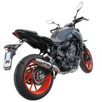 Pot echappement compatible avec Yamaha Mt-07 2017-2020, Deeptone Inox, Pot d'échappement complet racing, compris de collecteur et db killer amovible, sans homologation 
