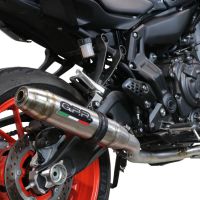 Pot echappement compatible avec Yamaha Mt-07 2017-2020, Deeptone Inox, Pot d'échappement complet racing, compris de collecteur et db killer amovible, sans homologation 