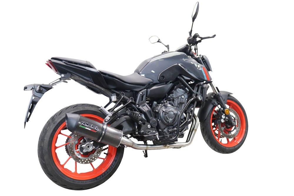 Pot echappement compatible avec Yamaha Mt-07 2021-2024, Furore Evo4 Poppy, Homologué et légal, système d'échappement complet avec catalyseur et db killer amovible 