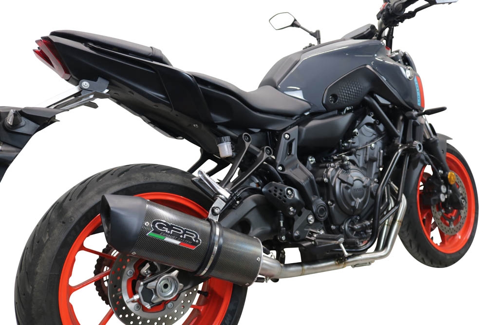 Pot echappement compatible avec Yamaha Mt-07 2021-2024, Furore Evo4 Poppy, Homologué et légal, système d'échappement complet avec catalyseur et db killer amovible 
