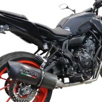 Pot echappement compatible avec Yamaha Mt-07 2021-2024, Furore Evo4 Poppy, Homologué et légal, système d'échappement complet avec catalyseur et db killer amovible 