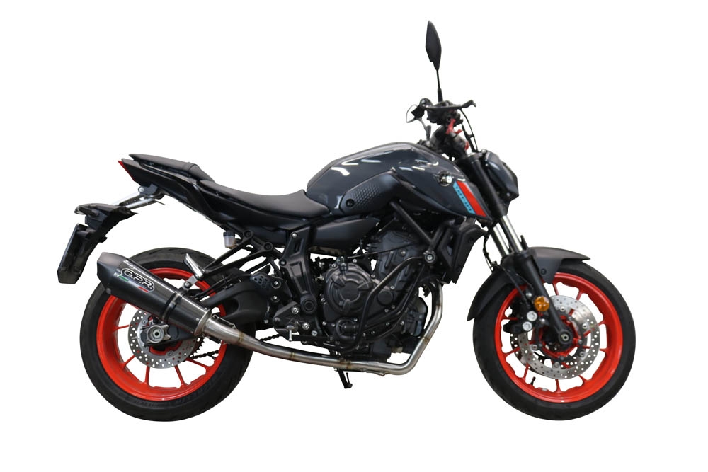 Pot echappement compatible avec Yamaha Mt-07 2021-2024, GP Evo4 Poppy, Homologué et légal, système d'échappement complet avec catalyseur et db killer amovible 