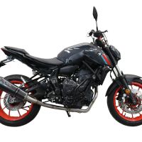 Pot echappement compatible avec Yamaha Mt-07 2021-2024, GP Evo4 Poppy, Homologué et légal, système d'échappement complet avec catalyseur et db killer amovible 