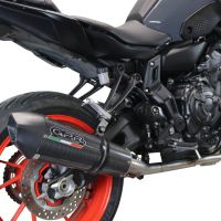 Pot echappement compatible avec Yamaha Mt-07 2021-2024, GP Evo4 Poppy, Homologué et légal, système d'échappement complet avec catalyseur et db killer amovible 