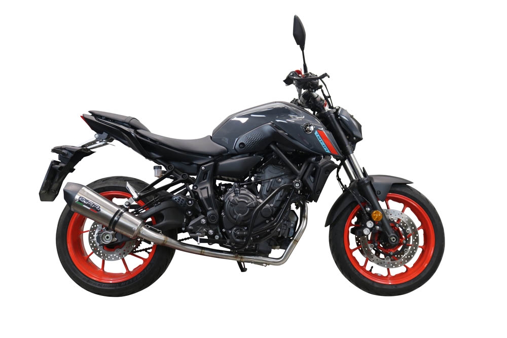 Pot echappement compatible avec Yamaha Mt-07 2021-2024, GP Evo4 Titanium, Homologué et légal, système d'échappement complet avec catalyseur et db killer amovible 