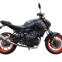 Pot echappement compatible avec Yamaha Mt-07 2021-2024, GP Evo4 Titanium, Homologué et légal, système d'échappement complet avec catalyseur et db killer amovible 