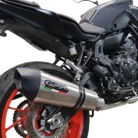 Pot echappement compatible avec Yamaha Mt-07 2021-2024, GP Evo4 Titanium, Homologué et légal, système d'échappement complet avec catalyseur et db killer amovible 