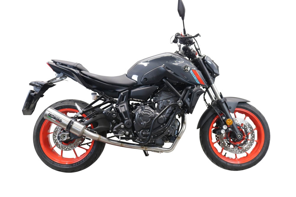 Pot echappement compatible avec Yamaha Mt-07 2021-2024, M3 Inox , Homologué et légal, système d'échappement complet avec catalyseur et db killer amovible 