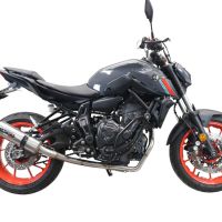 Pot echappement compatible avec Yamaha Mt-07 2021-2024, M3 Inox , Homologué et légal, système d'échappement complet avec catalyseur et db killer amovible 