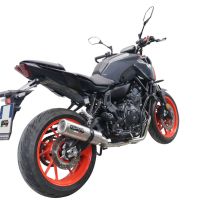 Pot echappement compatible avec Yamaha Mt-07 2021-2024, M3 Inox , Homologué et légal, système d'échappement complet avec catalyseur et db killer amovible 