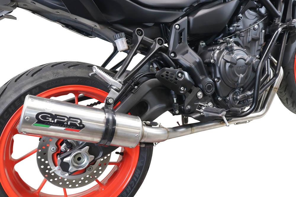 Pot echappement compatible avec Yamaha Mt-07 2021-2024, M3 Inox , Homologué et légal, système d'échappement complet avec catalyseur et db killer amovible 