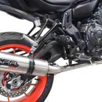 Pot echappement compatible avec Yamaha Mt-07 2021-2024, M3 Inox , Homologué et légal, système d'échappement complet avec catalyseur et db killer amovible 