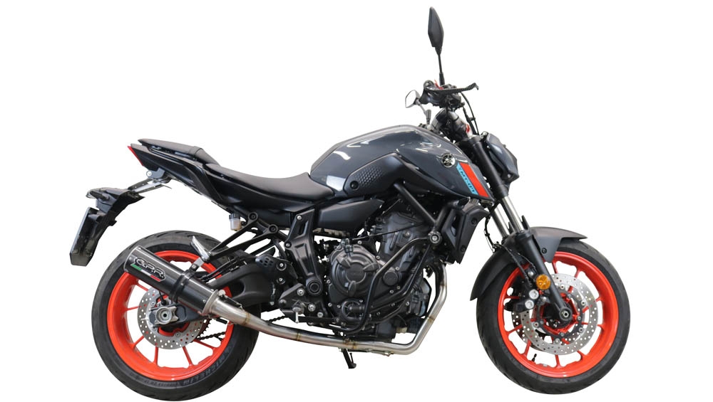 Pot echappement compatible avec Yamaha Mt-07 2021-2024, M3 Poppy , Homologué et légal, système d'échappement complet avec catalyseur et db killer amovible 