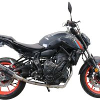 Pot echappement compatible avec Yamaha Mt-07 2021-2024, M3 Poppy , Homologué et légal, système d'échappement complet avec catalyseur et db killer amovible 
