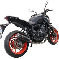 Pot echappement compatible avec Yamaha Mt-07 2021-2024, M3 Poppy , Homologué et légal, système d'échappement complet avec catalyseur et db killer amovible 