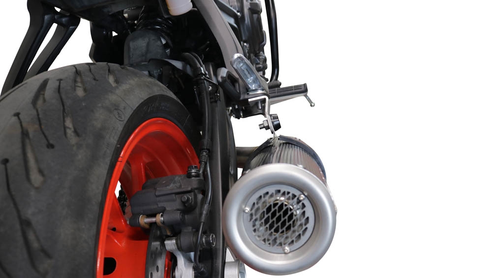 Pot echappement compatible avec Yamaha Mt-07 2021-2024, M3 Poppy , Homologué et légal, système d'échappement complet avec catalyseur et db killer amovible 