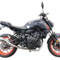 Pot echappement compatible avec Yamaha Mt-07 2021-2024, Powercone Evo, Pot d'échappement complet racing, compris de collecteur et db killer amovible, sans homologation 