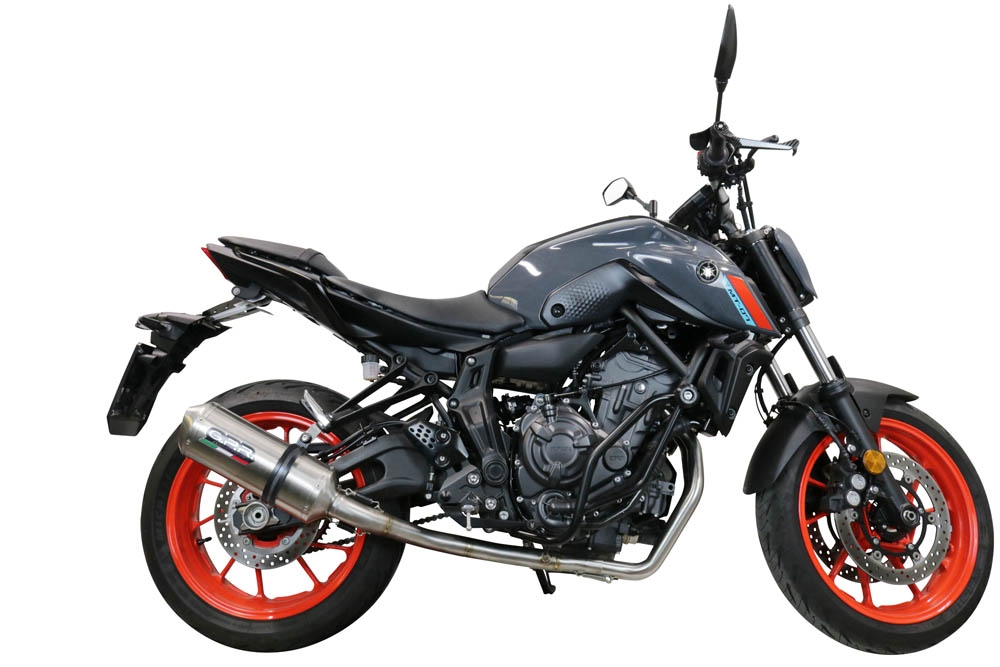 Pot echappement compatible avec Yamaha Mt-07 2014-2016, Satinox , Homologué et légal, système d'échappement complet, avec db killer amovible 