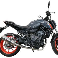 Pot echappement compatible avec Yamaha Mt-07 2014-2016, Satinox , Homologué et légal, système d'échappement complet, avec db killer amovible 