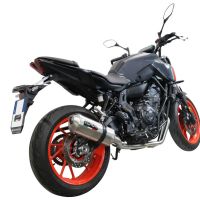 Pot echappement compatible avec Yamaha Mt-07 2014-2016, Satinox , Homologué et légal, système d'échappement complet, avec db killer amovible 