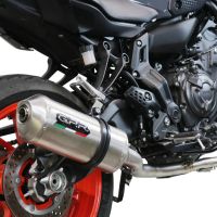 Pot echappement compatible avec Yamaha Mt-07 2014-2016, Satinox , Homologué et légal, système d'échappement complet, avec db killer amovible 