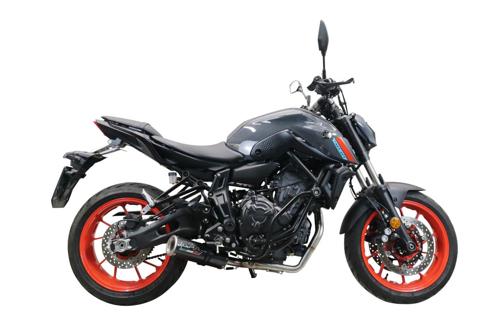 Pot echappement compatible avec Yamaha Mt-07 2021-2024, M3 Poppy , Homologué et légal, système d'échappement complet avec catalyseur et db killer amovible 