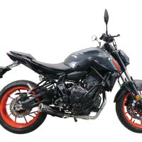 Pot echappement compatible avec Yamaha Mt-07 2021-2024, M3 Poppy , Homologué et légal, système d'échappement complet avec catalyseur et db killer amovible 