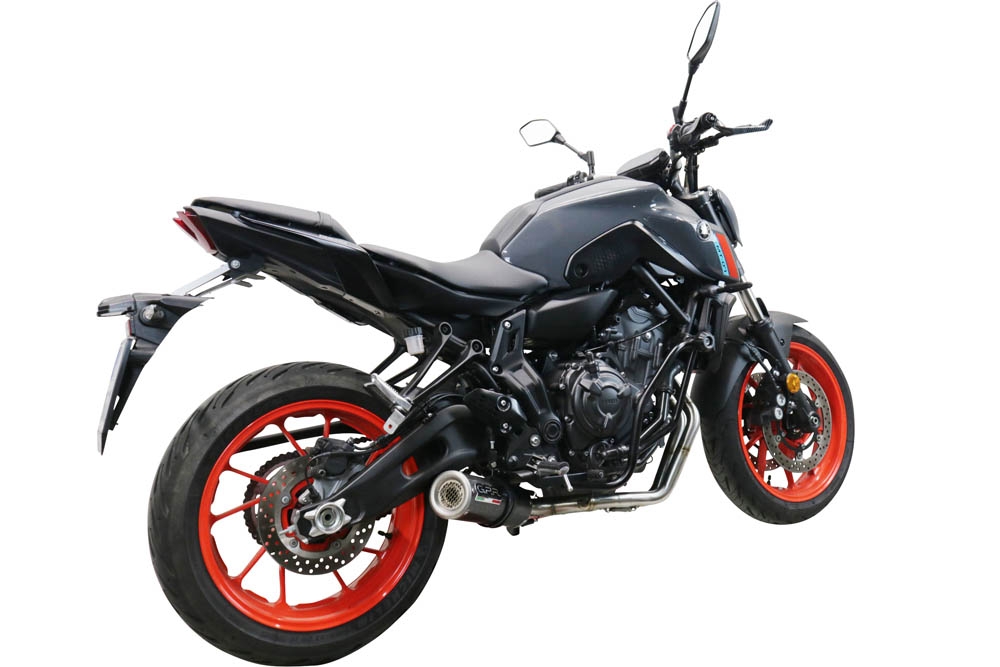 Pot echappement compatible avec Yamaha Mt-07 2021-2024, M3 Poppy , Homologué et légal, système d'échappement complet avec catalyseur et db killer amovible 