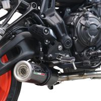 Pot echappement compatible avec Yamaha Mt-07 2021-2024, M3 Poppy , Homologué et légal, système d'échappement complet avec catalyseur et db killer amovible 