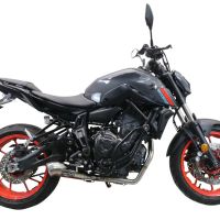 Pot echappement compatible avec Yamaha Mt-07 2021-2024, Powercone Evo, Homologué et légal, système d'échappement complet avec catalyseur et db killer amovible 