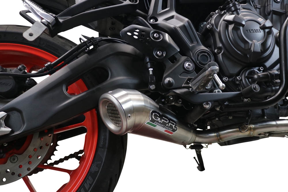 Pot echappement compatible avec Yamaha Mt-07 2021-2024, Powercone Evo, Homologué et légal, système d'échappement complet avec catalyseur et db killer amovible 