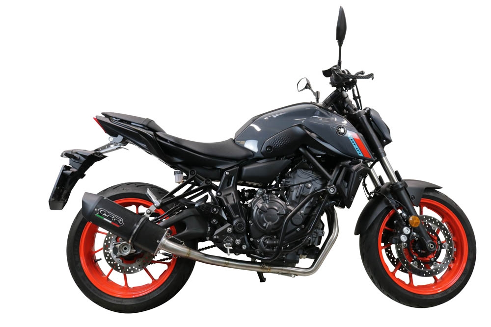 Pot echappement compatible avec Yamaha Mt-07 2021-2024, Furore Evo4 Poppy, Homologué et légal, système d'échappement complet avec catalyseur et db killer amovible 