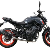 Pot echappement compatible avec Yamaha Mt-07 2021-2024, Furore Evo4 Poppy, Homologué et légal, système d'échappement complet avec catalyseur et db killer amovible 