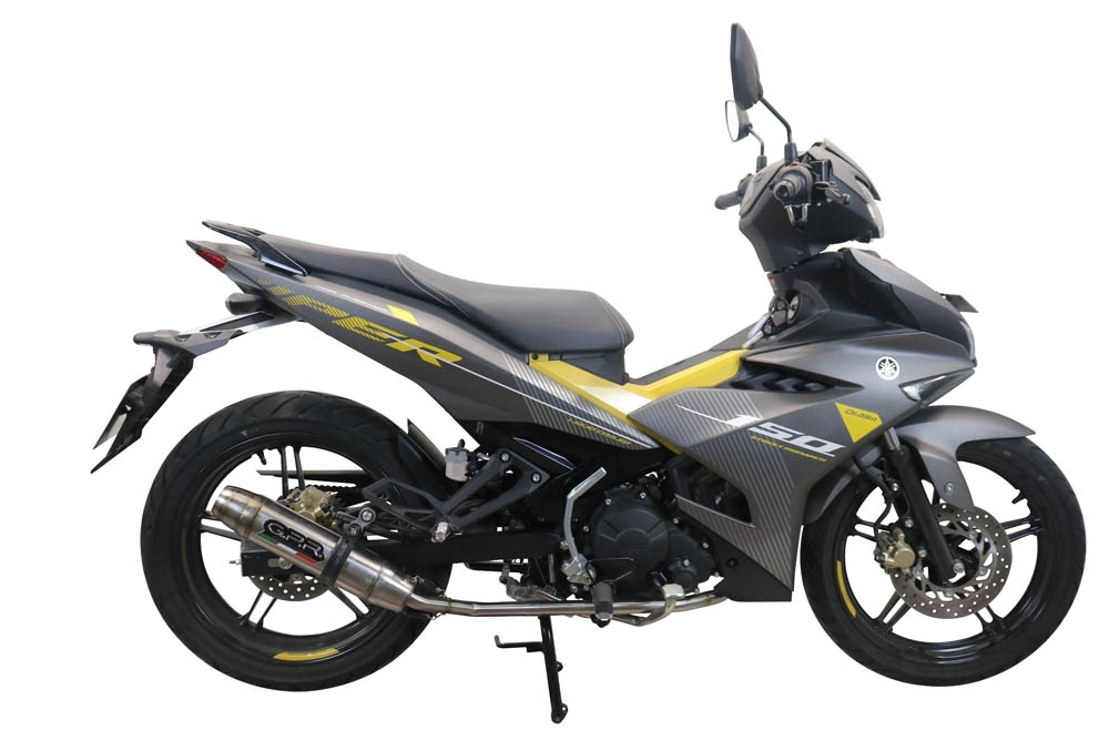 Pot echappement compatible avec Yamaha Sniper 150 2021-2022, Deeptone Inox, Pot d'échappement complet racing, compris de collecteur et db killer amovible, sans homologation 