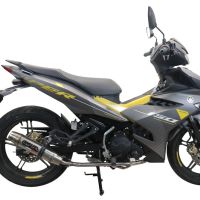 Pot echappement compatible avec Yamaha Sniper 150 2021-2022, Deeptone Inox, Pot d'échappement complet racing, compris de collecteur et db killer amovible, sans homologation 
