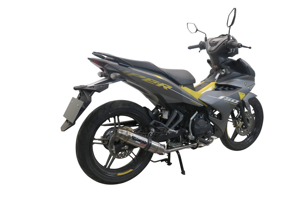 Pot echappement compatible avec Yamaha Sniper 150 2021-2022, Deeptone Inox, Pot d'échappement complet racing, compris de collecteur et db killer amovible, sans homologation 