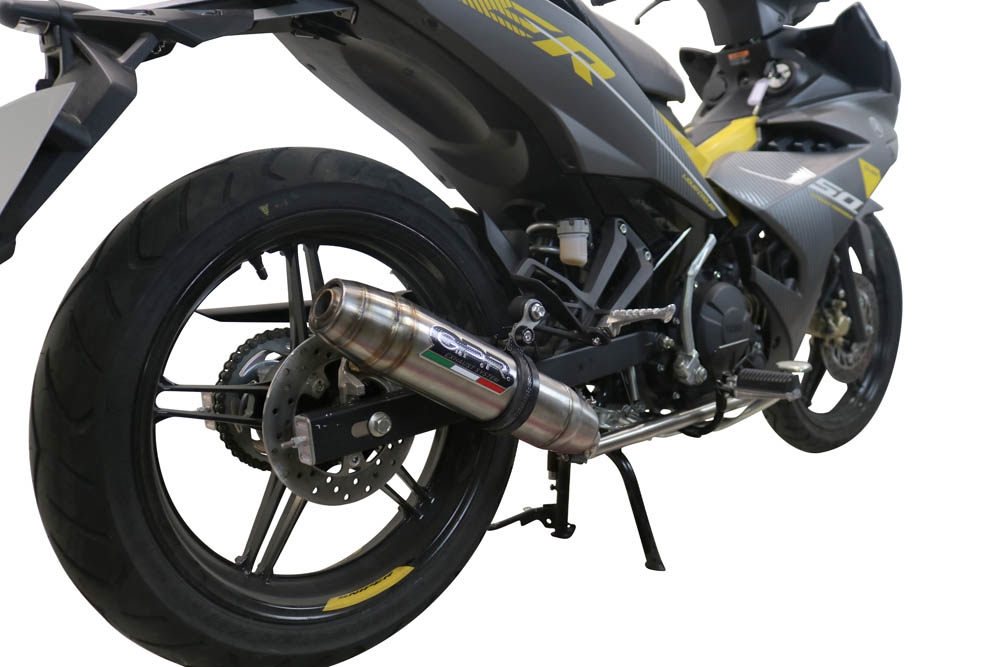 Pot echappement compatible avec Yamaha Sniper 150 2021-2022, Deeptone Inox, Pot d'échappement complet racing, compris de collecteur et db killer amovible, sans homologation 