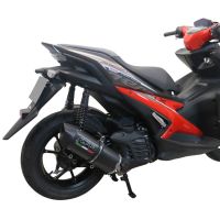 Pot echappement compatible avec Yamaha Aerox 155 VVA 2021-2023, Furore Nero, Pot d'échappement complet racing, compris de collecteur et db killer amovible, sans homologation 