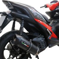 Pot echappement compatible avec Yamaha Aerox 155 VVA 2021-2023, Furore Nero, Pot d'échappement complet racing, compris de collecteur et db killer amovible, sans homologation 