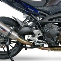 Pot echappement compatible avec Yamaha Tracer 9 GT 2021-2024, GP Evo4 Titanium, Homologué et légal, système d'échappement complet avec catalyseur et db killer amovible 