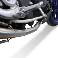 Pot echappement compatible avec Yamaha Mt 125 2021-2025, M3 Poppy , Homologué et légal, système d'échappement complet avec catalyseur et db killer amovible 