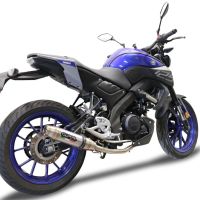 Pot echappement compatible avec Yamaha Mt 125 2020-2020, Deeptone Inox, Homologué et légal, système d'échappement complet avec catalyseur et db killer amovible 