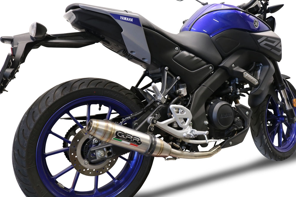 Pot echappement compatible avec Yamaha Mt 125 2020-2020, Deeptone Inox, Homologué et légal, système d'échappement complet avec catalyseur et db killer amovible 