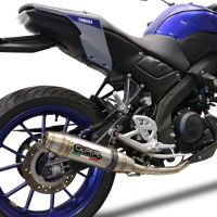 Pot echappement compatible avec Yamaha Mt 125 2020-2020, Deeptone Inox, Homologué et légal, système d'échappement complet avec catalyseur et db killer amovible 
