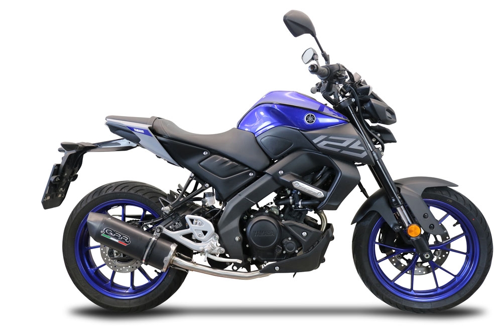 Pot echappement compatible avec Yamaha Mt 125 2020-2020, Furore Evo4 Nero, Homologué et légal, système d'échappement complet avec catalyseur et db killer amovible 