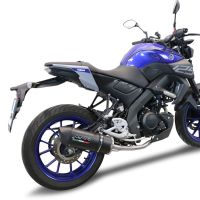 Pot echappement compatible avec Yamaha Mt 125 2020-2020, Furore Evo4 Nero, Homologué et légal, système d'échappement complet avec catalyseur et db killer amovible 
