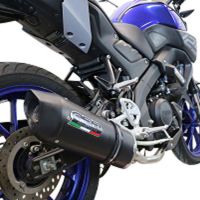 Pot echappement compatible avec Yamaha Mt 125 2020-2020, Furore Evo4 Nero, Homologué et légal, système d'échappement complet avec catalyseur et db killer amovible 