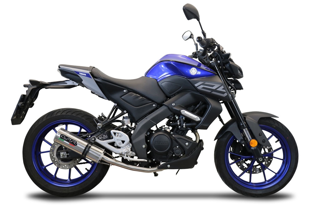 Pot echappement compatible avec Yamaha Mt 125 2020-2020, M3 Inox , Homologué et légal, système d'échappement complet avec catalyseur et db killer amovible 